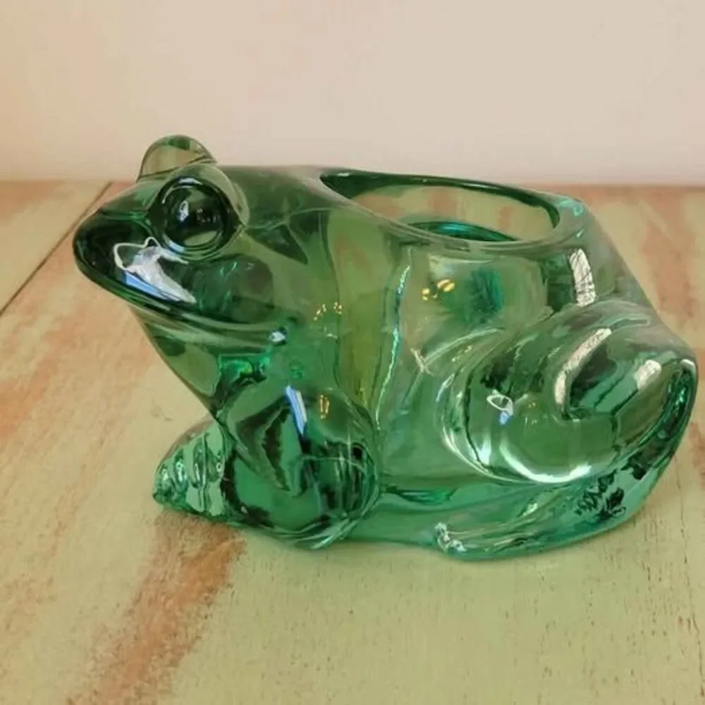 Indiana Glass Green Glass Frog Votive Holder 🐸